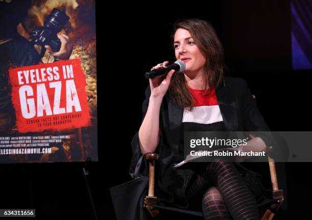 Julie Hazan attends Eyeless In Gaza NYC Premiere Screening Q&A Panel on February 8, 2017 in New York City.