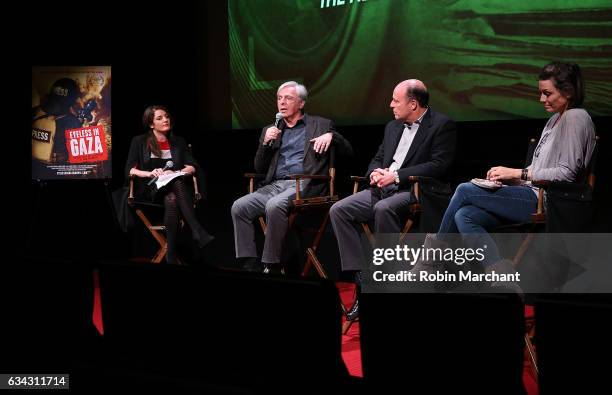 Julie Hazan, Robert Magid, Morris S. Levy, and Alison Bailes attend Eyeless In Gaza NYC Premiere Screening on February 8, 2017 in New York City.