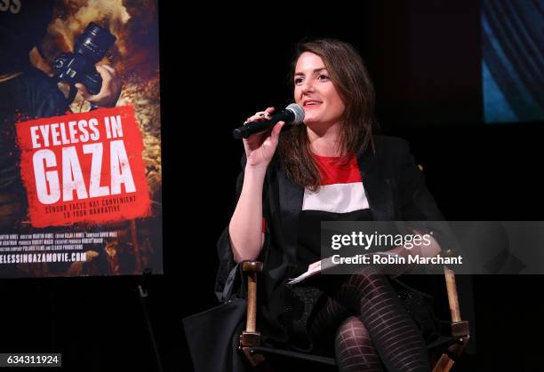 Julie Hazan attends Eyeless In Gaza NYC Premiere Screening Q&A Panel on February 8, 2017 in New York City.