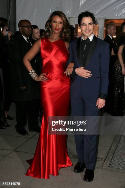 Model Iman and Designer Zac Posen attends the 19th annual amfAR's New York Gala to kick off NY Fashion Week at Cipriani Wall Street on February 8,...