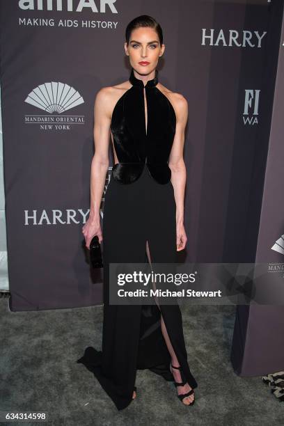 Model Hilary Rhoda attends the 19th Annual amfAR New York Gala at Cipriani Wall Street on February 8, 2017 in New York City.