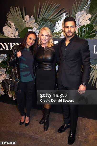 Athlete Michelle Waterson, SVP and Managing Director, IMG Catherine Bennett and UFC Athlete Yair Rodriguez attend E!, ELLE & IMG celebration to...