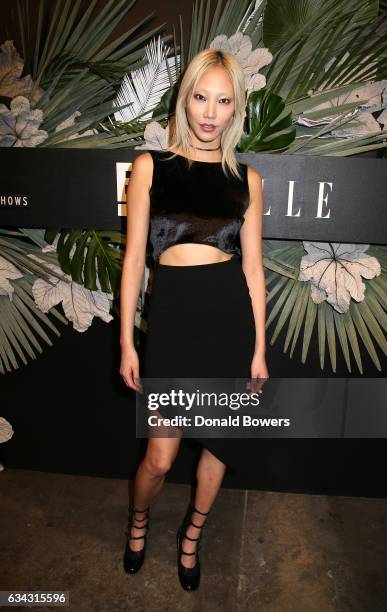 Model Model Soo Joo Park attends E!, ELLE & IMG celebration to kick-off NYFW: The Shows on February 8, 2017 in New York City.