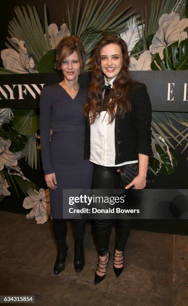 Editor-in-Chief, ELLE Robbie Myers and actress Katherine Langford attend E!, ELLE & IMG celebration to kick-off NYFW: The Shows on February 8, 2017...