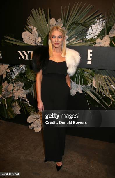 Personality Stassi Schroeder attends E!, ELLE & IMG celebration to kick-off NYFW: The Shows on February 8, 2017 in New York City.