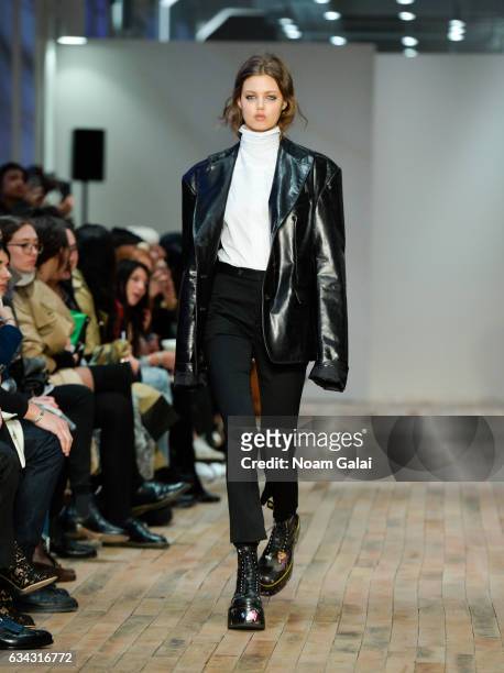 Lindsey Wixson walks the runway at the R13 fashion show during New York Fashion Week on February 8, 2017 in New York City.