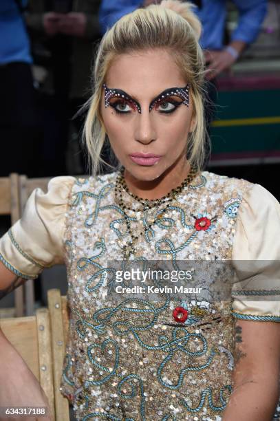 Lady Gaga at the TommyLand Tommy Hilfiger Spring 2017 Fashion Show on February 8, 2017 in Venice, California.