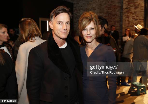 Editor-in-Chief, ELLE Robbie Myers and guest attend E!, ELLE & IMG celebration to kick-off NYFW: The Shows on February 8, 2017 in New York City.