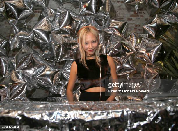 Soo Joo Park performs at E!, ELLE & IMG celebration to kick-off NYFW: The Shows on February 8, 2017 in New York City.