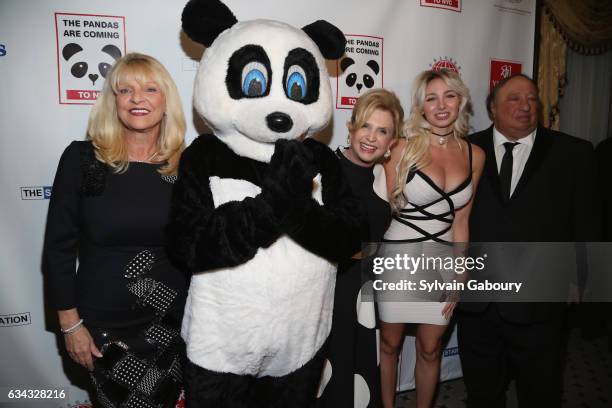 Margo Catsimatidis, Congresswoman Carolyn Maloney, Andrea Catsimatidis and John Catsimatidis attend First Annual Black & White Panda Ball at The...