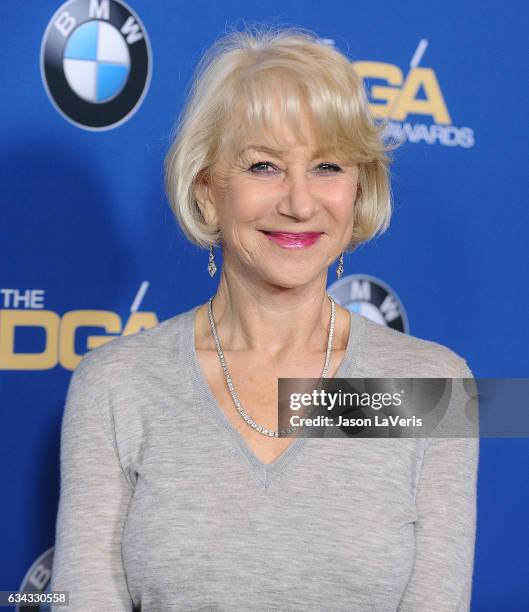 Actress Helen Mirren attends the 69th annual Directors Guild of America Awards at The Beverly Hilton Hotel on February 4, 2017 in Beverly Hills,...