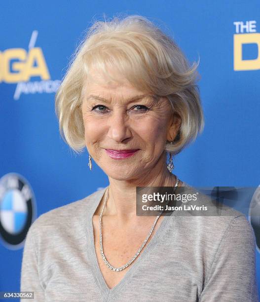 Actress Helen Mirren attends the 69th annual Directors Guild of America Awards at The Beverly Hilton Hotel on February 4, 2017 in Beverly Hills,...