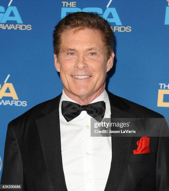 Actor David Hasselhoff attends the 69th annual Directors Guild of America Awards at The Beverly Hilton Hotel on February 4, 2017 in Beverly Hills,...