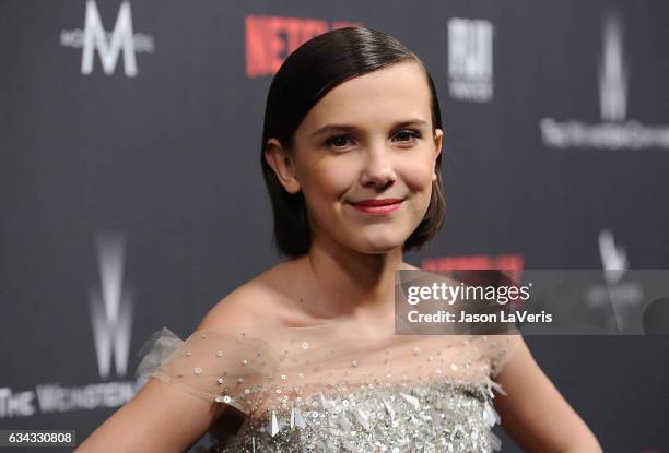 Actress Millie Bobby Brown attends the 2017 Weinstein Company and Netflix Golden Globes after party on January 8, 2017 in Los Angeles, California.