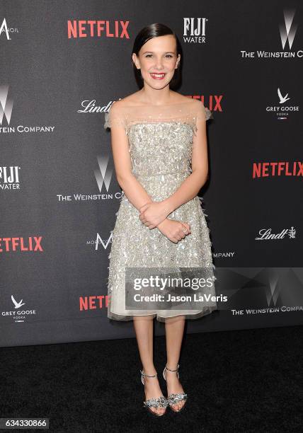 Actress Millie Bobby Brown attends the 2017 Weinstein Company and Netflix Golden Globes after party on January 8, 2017 in Los Angeles, California.