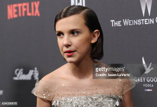 Actress Millie Bobby Brown attends the 2017 Weinstein Company and Netflix Golden Globes after party on January 8, 2017 in Los Angeles, California.