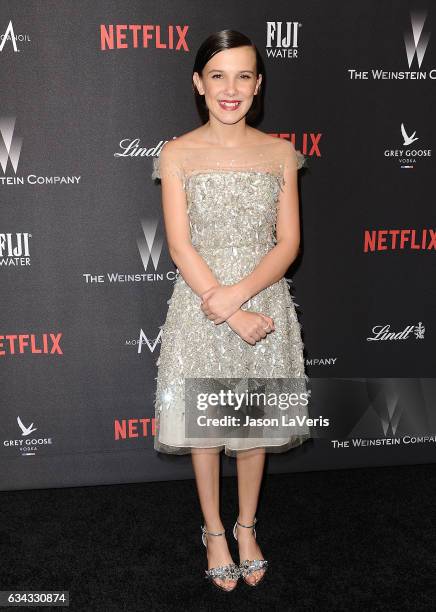 Actress Millie Bobby Brown attends the 2017 Weinstein Company and Netflix Golden Globes after party on January 8, 2017 in Los Angeles, California.