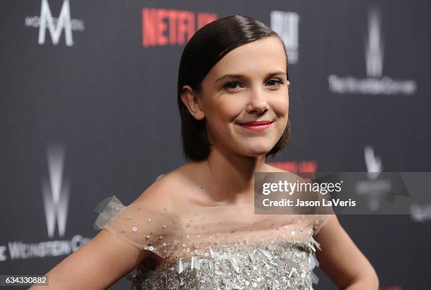 Actress Millie Bobby Brown attends the 2017 Weinstein Company and Netflix Golden Globes after party on January 8, 2017 in Los Angeles, California.