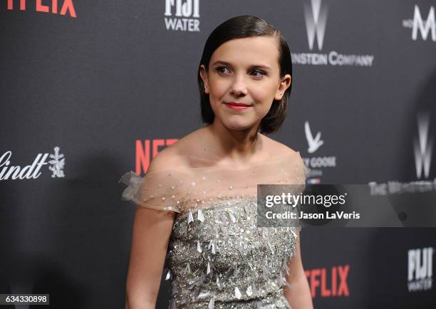 Actress Millie Bobby Brown attends the 2017 Weinstein Company and Netflix Golden Globes after party on January 8, 2017 in Los Angeles, California.