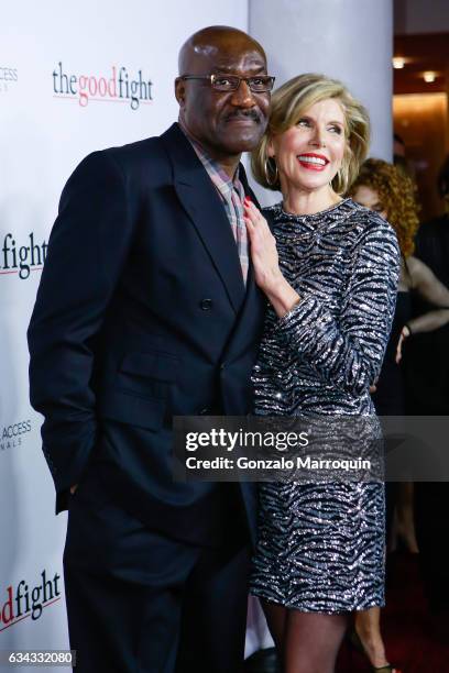 Delroy Lindo and Christine Baranski at the "The Good Fight" World Premiere at Jazz at Lincoln Center on February 8, 2017 in New York City.