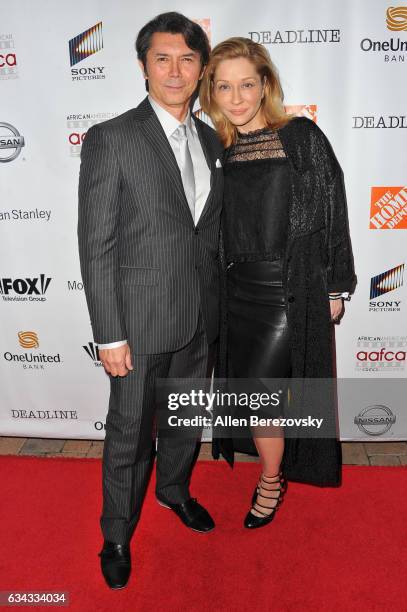 Actor Lou Diamond Phillips and wife Yvonne Boismier Phillips attend the 8th Annual AAFCA Awards at Taglyan Complex on February 8, 2017 in Los...