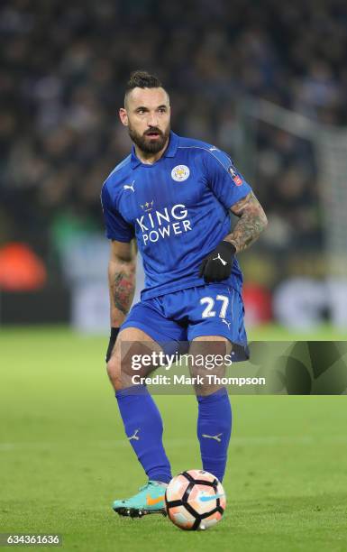 Marcin Wasilewski of Leicester City in action during The Emirates FA Cup Fourth Round Replay beteween Leicester City and Derby County at The King...