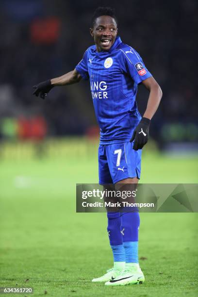 Ahmed Musa of Leicester City in action during The Emirates FA Cup Fourth Round Replay beteween Leicester City and Derby County at The King Power...