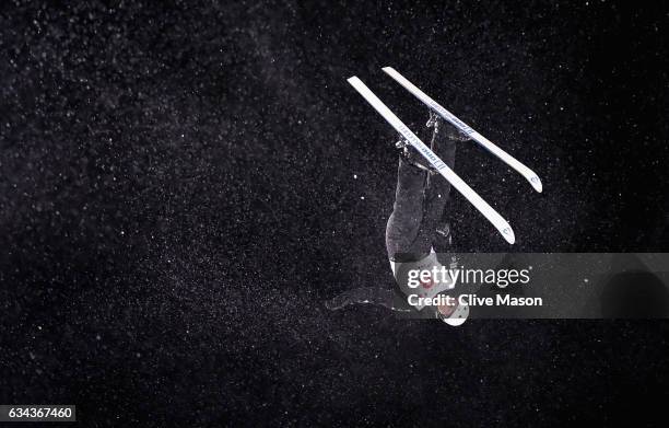 Kiley McKinnon of USA in action during Ladies Aerials training prior to the FIS Freestyle World Cup at Bokwang Snow Park on February 9, 2017 in...