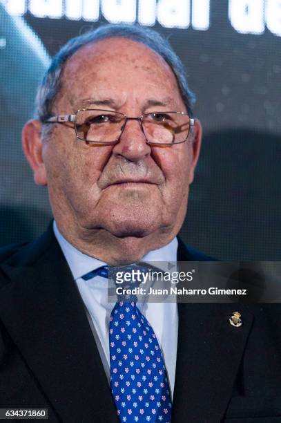 Paco Gento attends 'La Undecima. Supercopa de Europa y Mundial de Clubes' book presentation at Estadio Santiago Bernabeu on February 9, 2017 in...