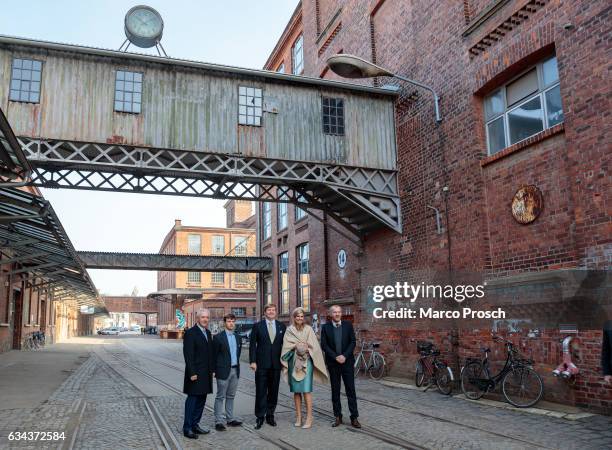 Prime Minister of German State of Saxony Stanislaw Tillich, Spinlab CEO Eric Weber, King Willem-Alexander And Queen Maxima Of The Netherlands, Alte...