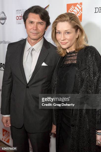 Actor Lou Diamond Phillips and his wife Yvonne Marie Boismier attend the 8th Annual AAFCA Awards at the Taglyan Complex on February 8, 2017 in Los...