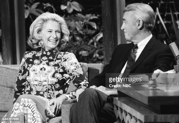 Pictured: oFormer model Gloria Hatrick McLean with her husband and Actor Jimmy Stewart on February 15th, 1971--