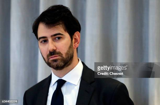 Antonin Levy , lawyer for Francois Fillon, French presidential election candidate for the right-wing "Les Republicains" party attends a press...