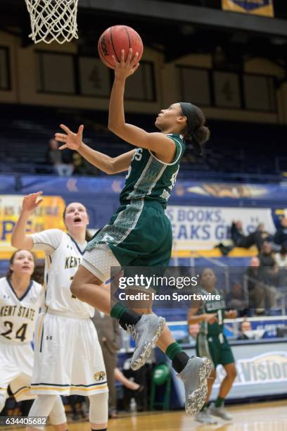 Eastern Michigan Eagles G Micah Robinson shoots during the third quarter of the women's college basketball game between the Eastern Michigan Eagles...