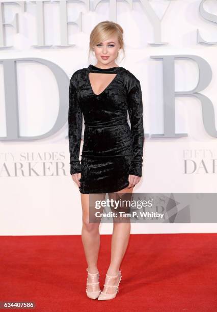 Jorgie Porter attends the UK Premiere of "Fifty Shades Darker" at the Odeon Leicester Square on February 9, 2017 in London, United Kingdom.