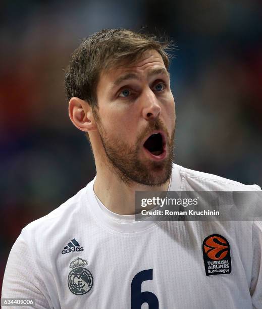 Andres Nocioni, #6 of Real Madrid in action during the 2016/2017 Turkish Airlines EuroLeague Regular Season Round 22 game between Unics Kazan v Real...