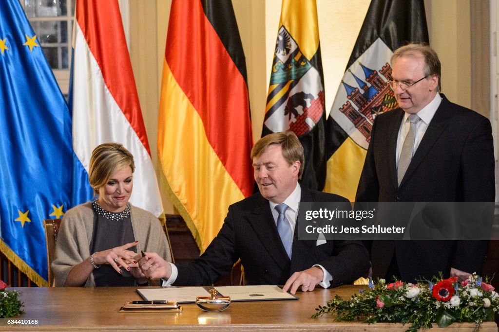 King Willem-Alexander And Queen Maxima Of The Netherlands Visit Thuringia - Day 2