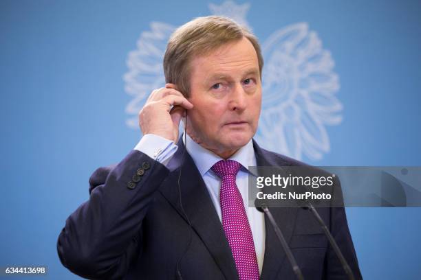 Taoiseach of Ireland Enda Kenny during the press conference in Warsaw, Poland on 9 February 2017