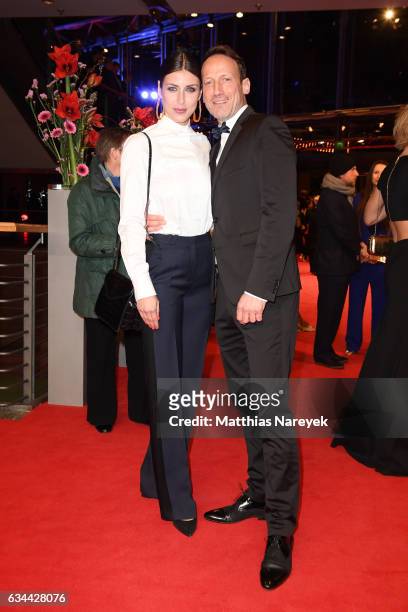 Wotan Wilke Moehring and partner Cosima Lohse attend the 'Django' premiere during the 67th Berlinale International Film Festival Berlin at Berlinale...