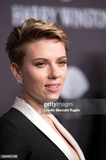 Actress Scarlett Johansson attends the 19th Annual amfAR New York Gala at Cipriani Wall Street on February 8, 2017 in New York City.