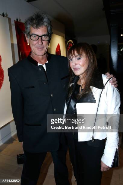 Photograph, autor of the book, Guido Mocafico and Babeth Djian attend the Launching of the Book "Mocafico Numero" at Studio des Acacias on February...