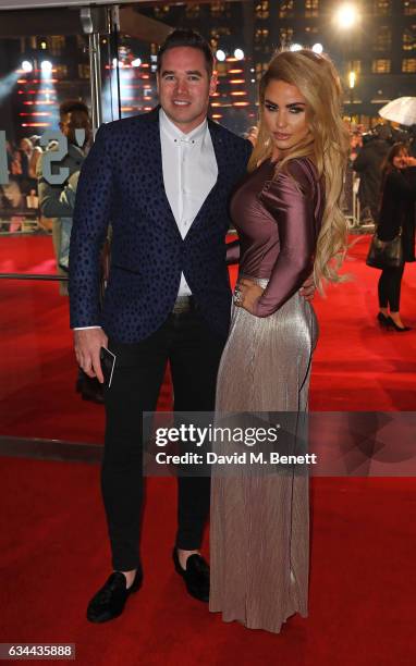 Katie Price and Kieran Hayler attend the UK Premiere of "Fifty Shades Darker" at Odeon Leicester Square on February 9, 2017 in London, United Kingdom.