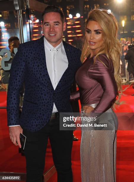 Katie Price and Kieran Hayler attend the UK Premiere of "Fifty Shades Darker" at Odeon Leicester Square on February 9, 2017 in London, United Kingdom.