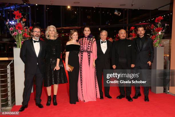 Jury members Olafur Eliasson, Dora Bouchoucha Fourati, Julia Jentsch, Maggie Gyllenhaal, president of the jury Paul Verhoeven, jury members Wang...