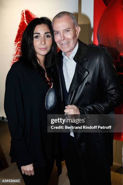 Margaux Reiffers and Jean-Claude Jitrois attend the Launching of the Book "Mocafico Numero" at Studio des Acacias on February 9, 2017 in Paris,...