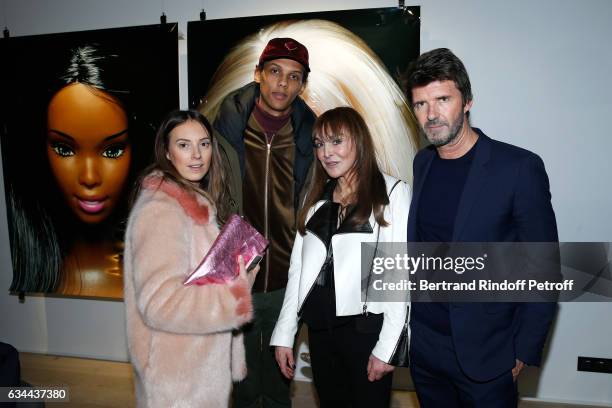 Singer Paul Van Haver a.k.a. Stromae, his wife Coralie Barbier, Babeth Djian and CEO of Mazarine Group Paul-Emmanuel Reiffers attend the Launching of...