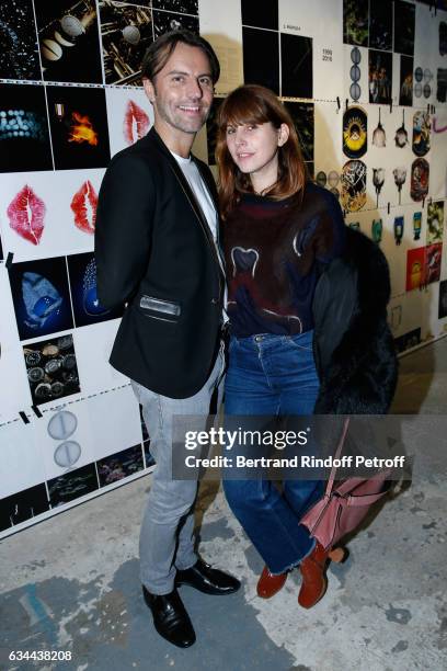 Cecile Togni and guest attend the Launching of the Book "Mocafico Numero" at Studio des Acacias on February 9, 2017 in Paris, France.