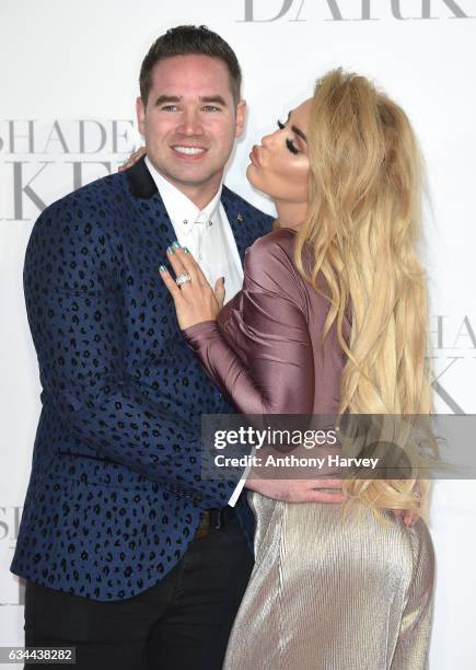 Katie Price and Kieran Hayler attend the "Fifty Shades Darker" UK Premiere on February 9, 2017 in London, United Kingdom.