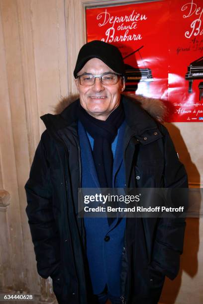 Journalist Philippe Val attends Gerard Depardieu sings Barbara, accompanied on the piano of Barbara by Gerard Daguere, who was his Pianist for more...