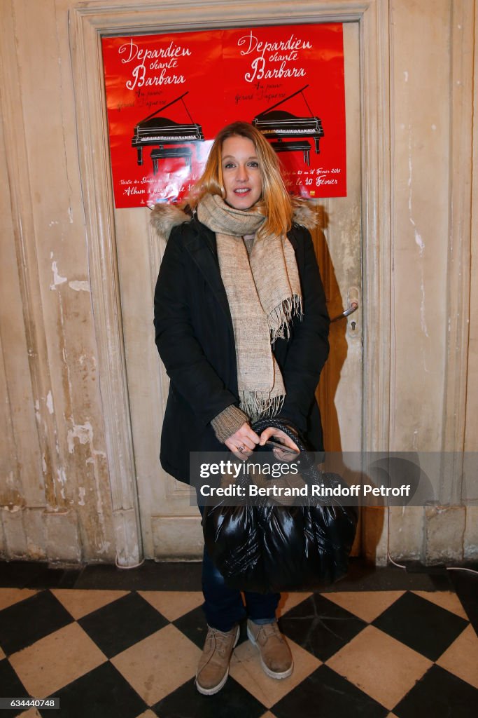 Celebrities At "Depardieu Chante Barbara" At Theatre Des Bouffes Du Nord